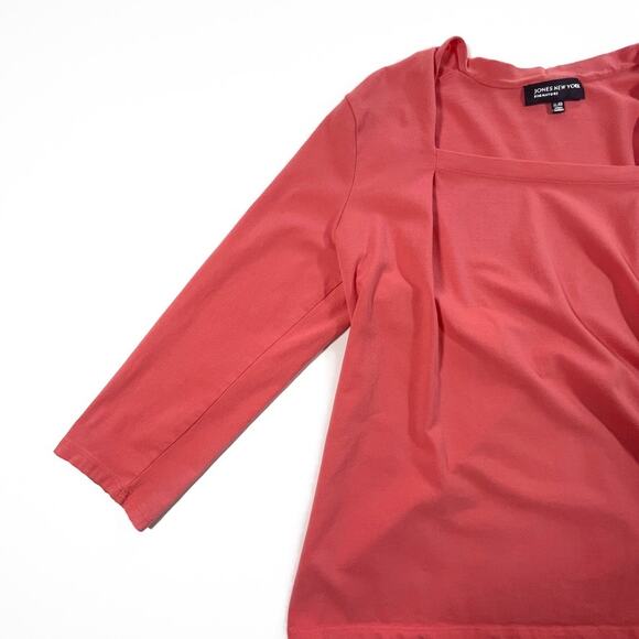 Jones New York Signature, Size XL Coral Top, Square Neckp - Picture 4 of 6